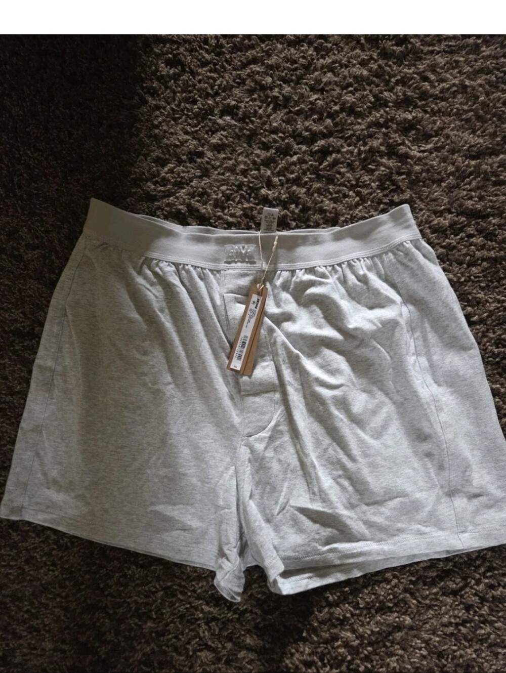 Skims Grey Cotton Lounge Boxer Shorts In Medium